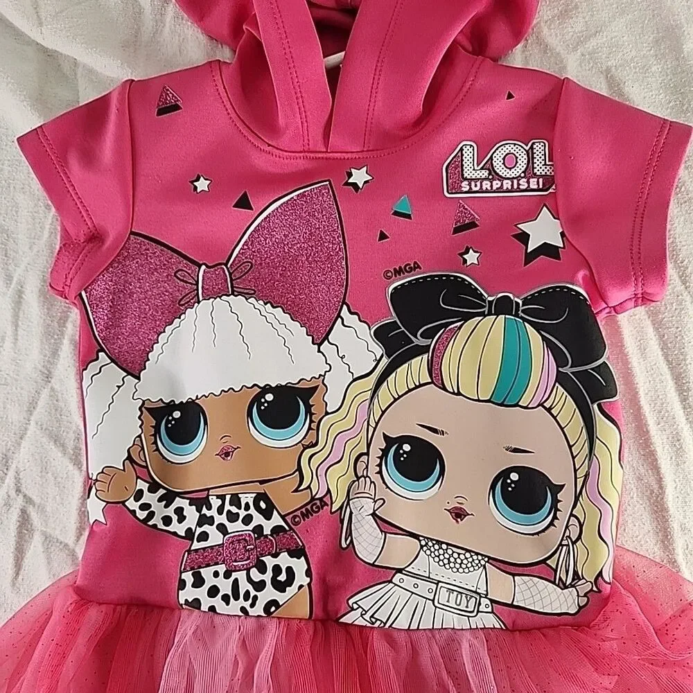 Girls Deluxe LOL Surprise Costume Hooded Dress With Attached Tutu Size 4